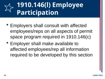 Slide 59: 1910.146(l) Employee Participation