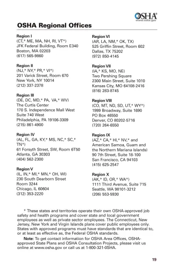Page 21: OSHA Regional Offices