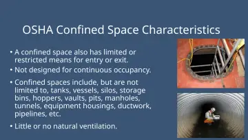 Slide 10: OSHA Confined Space Characteristics