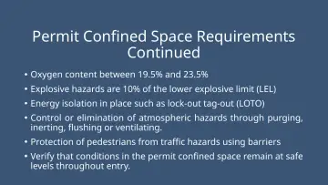 Slide 50: Permit Confined Space Requirements Continued