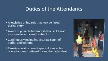 Slide 55: Duties of the Attendants