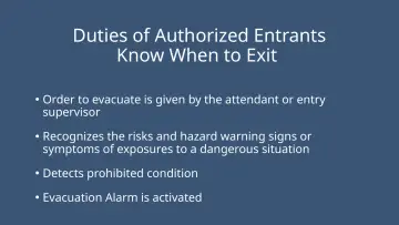 Slide 59: Duties of Authorized Entrants Know When to Exit