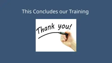 Slide 66: This Concludes our Training