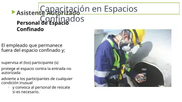 Slide 28: Capacitación en Espacios Confinados