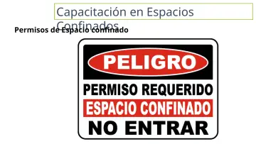 Slide 30: Capacitación en Espacios Permisos de Confinados