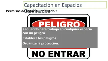 Slide 31: Capacitación en Espacios Permisos de Confinados