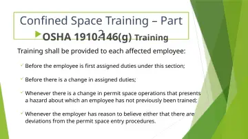 Slide 24: Confined Space Training – Part