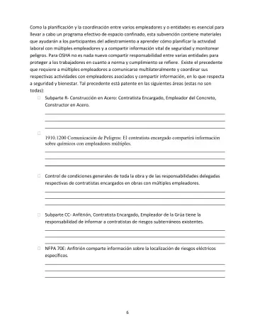 Page 6: Como la planificación y la coordinación entre varios empleadores y o entidades es esencial…