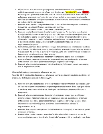 Page 12: 1. Disposiciones más detalladas que requieren actividades coordinadas cuando hay múltiples…