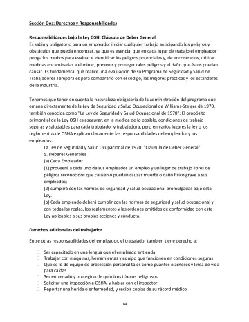 Page 14: Sección Dos: Derechos y Responsabilidades