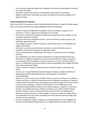 Page 15: Ver y examinar copias del registro del empleador de lesiones y enfermedades ocurridas en…