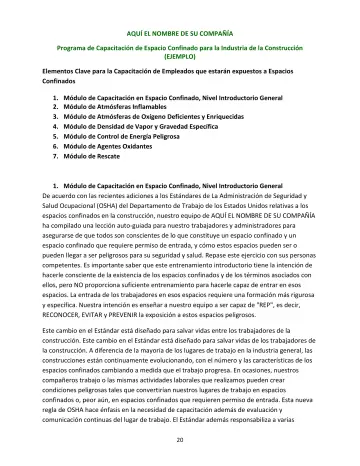 Page 20: AQUÍ EL NOMBRE DE SU COMPAÑÍA