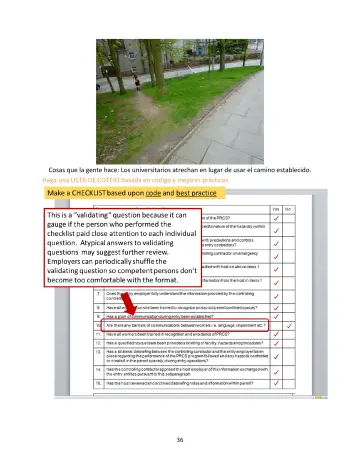 Page 36: Cosas que la gente hace: Los universitarios atrechan en lugar de usar el camino…