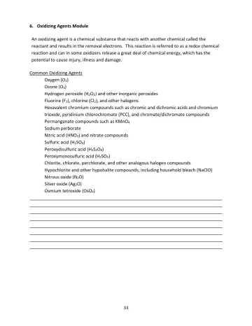 Page 33: 6. Oxidizing Agents Module
