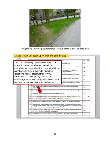 Page 36: Thing People Do: College student takes shortcut off the campus planned path.