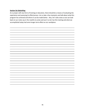 Page 46: Section Six Debriefing: