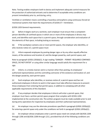 Page 54: Note. Testing enables employers both to devise and implement adequate control measures for…
