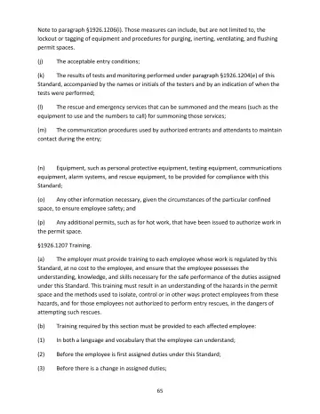 Page 65: Note to paragraph §1926.1206(i). Those measures can include, but are not limited to, the…