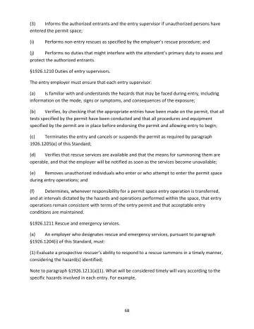 Page 68: Informs the authorized entrants and the entry supervisor if unauthorized persons have…
