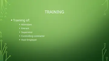 Slide 17: TRAINING