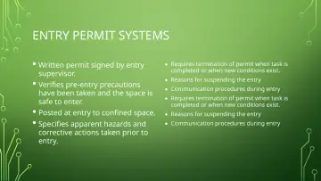 Slide 24: ENTRY PERMIT SYSTEMS