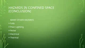Slide 29: HAZARDS IN CONFINED SPACE (CONCLUSION)