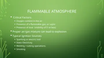 Slide 32: FLAMMABLE ATMOSPHERE