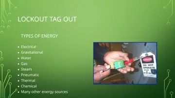 Slide 38: LOCKOUT TAG OUT