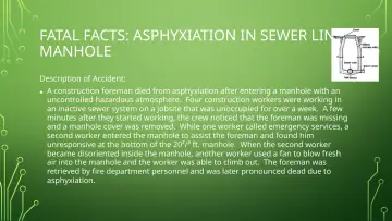 Slide 48: FATAL FACTS: ASPHYXIATION IN SEWER LINE MANHOLE