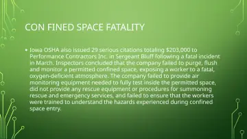Slide 50: CON FINED SPACE FATALITY