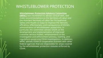 Slide 57: WHISTLEBLOWER PROTECTION