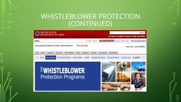 Slide 58: WHISTLEBLOWER PROTECTION