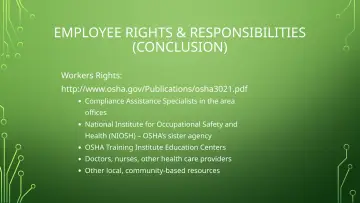 Slide 59: EMPLOYEE RIGHTS & RESPONSIBILITIES (CONCLUSION)