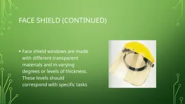 Slide 13: FACE SHIELD (CONTINUED)