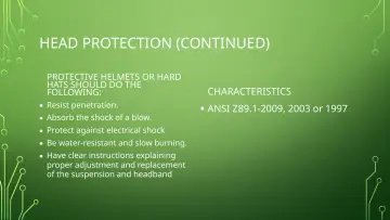 Slide 15: HEAD PROTECTION (CONTINUED)