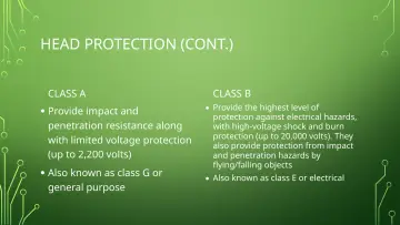 Slide 16: HEAD PROTECTION (CONT.)