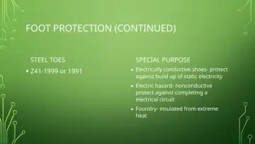 Slide 26: FOOT PROTECTION (CONTINUED)