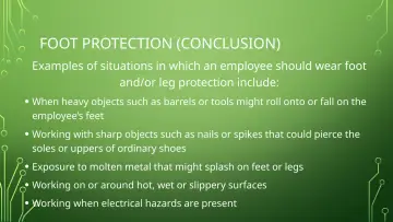 Slide 27: FOOT PROTECTION (CONCLUSION)