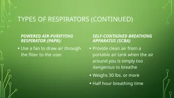 Slide 46: TYPES OF RESPIRATORS (CONTINUED)