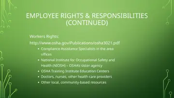 Slide 64: EMPLOYEE RIGHTS & RESPONSIBILITIES (CONTINUED)