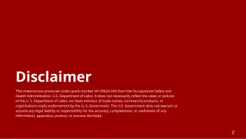 Slide 2: Disclaimer