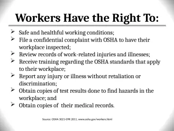 Slide 15: Workers Have the Right To: