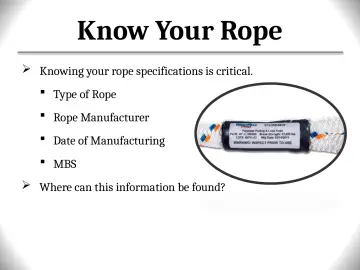 Slide 51: Know Your Rope