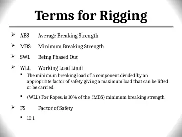 Slide 52: Terms for Rigging