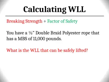 Slide 54: Calculating WLL