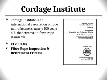 Slide 57: Cordage Institute