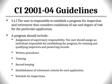 Slide 59: CI 2001-04 Guidelines