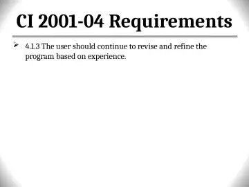 Slide 61: CI 2001-04 Requirements