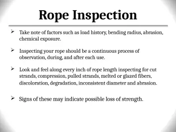 Slide 65: Rope Inspection