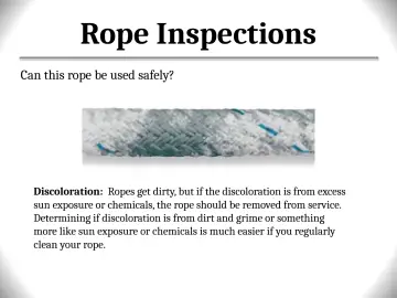Slide 69: Rope Inspections
